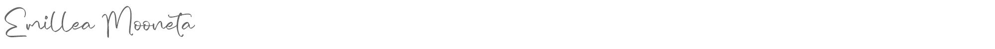 Sample characters Emillea Mooneta Font